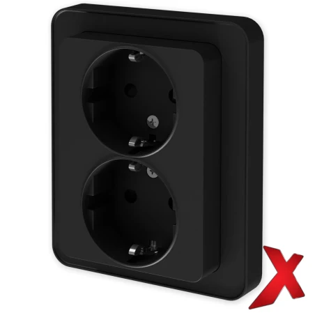 2-ne pistikupesa maandusega süvistatav must